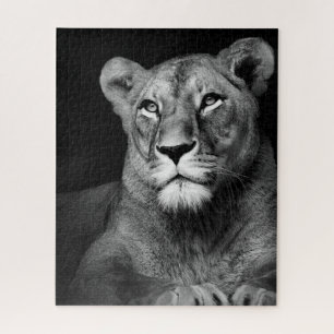 Puzzle black and white lion