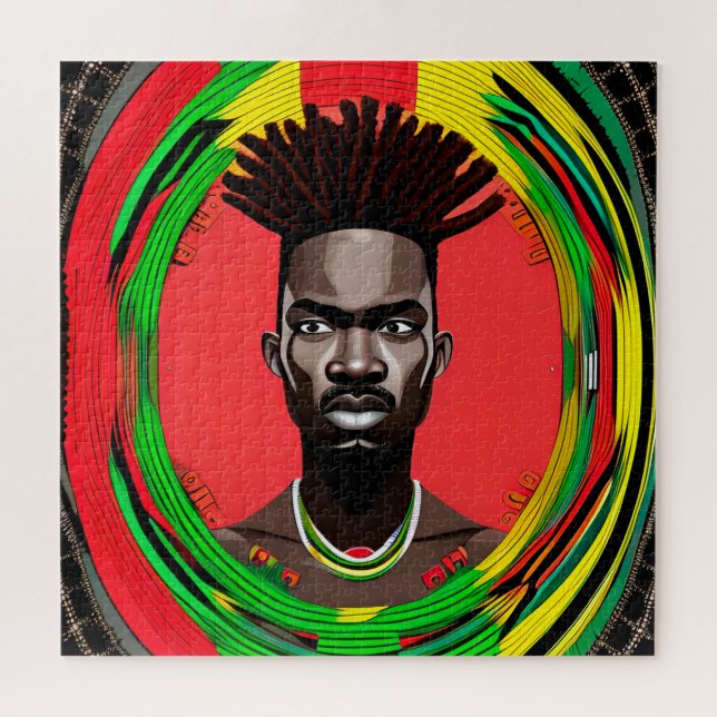 Puzzle Black Bruh Melanin Papa JunetDix King Fils Africai (Horizontal)