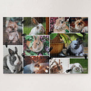 Puzzle Black Bunny Paws Ajouter Année 10 Photo Collage