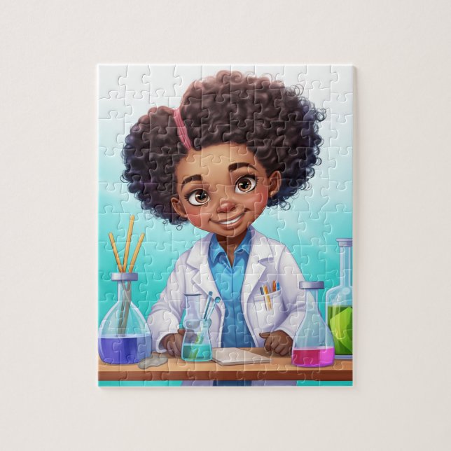 Puzzle Black Girl Scientist #1 (Vertical)
