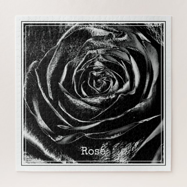 Puzzle Black-Grunge Rose Abstraite photographie florale (Vertical)