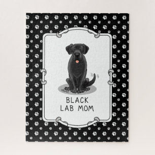 Puzzle Black Lab Mom (Labrador Retriever Mom) mignonne ch