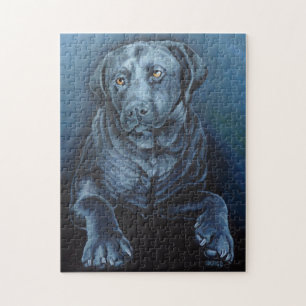 Puzzle Black Lab Personnalisé Dog Art Puzzles