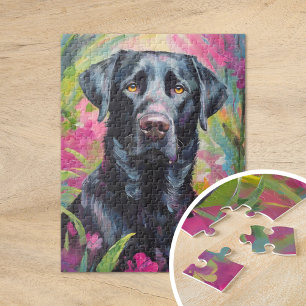 Puzzle Black Lab Portrait Art Moderne