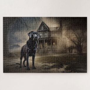 Puzzle Black Labrador Halloween