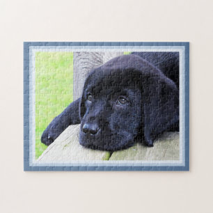 Puzzle Black Labrador mignon Chien chiot 11 x 14 Amoureux