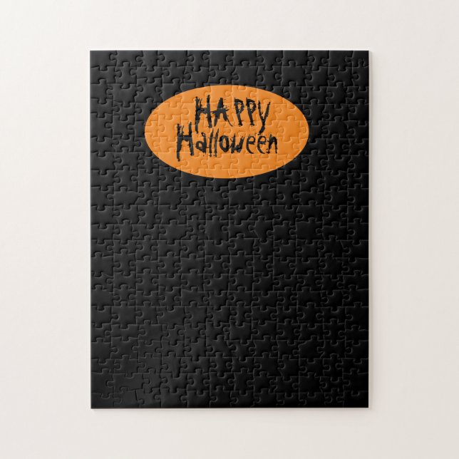 Puzzle Black Orange Happy Halloween frustrant (Vertical)