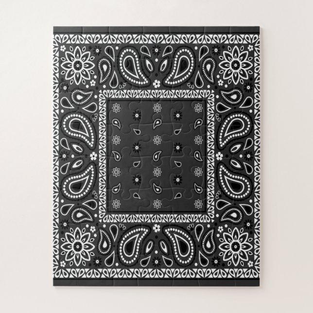 Puzzle Black Paisley Bandana Anniversaire Hip hop Rap Éca (Vertical)