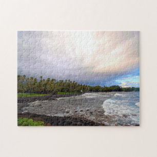Puzzle Black Sand Beach - Big Island Hawaii - 11x14 pouce