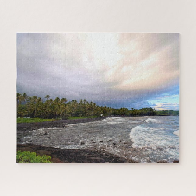 Puzzle Black Sand Beach - Big Island Hawaii - 16x20 pouce (Horizontal)