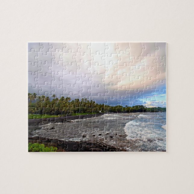 Puzzle Black Sand Beach - Big Island Hawaii - 8x10 pouces (Horizontal)
