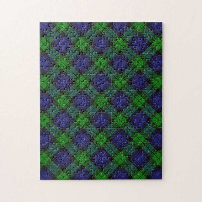 Puzzle Black Watch Tartan Plaid Pattern (Vertical)