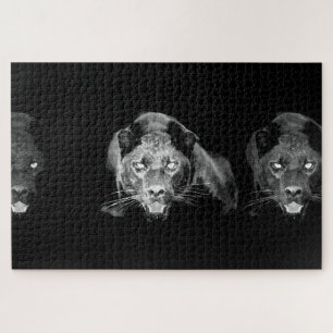 Puzzle Black & White Jaguar - Wild Animals Big Cats