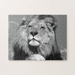 Puzzle Black & White Lion