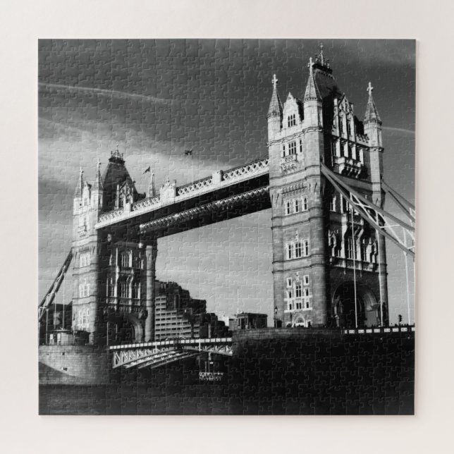 Puzzle Black White London Tower Bridge Art Travel (Horizontal)