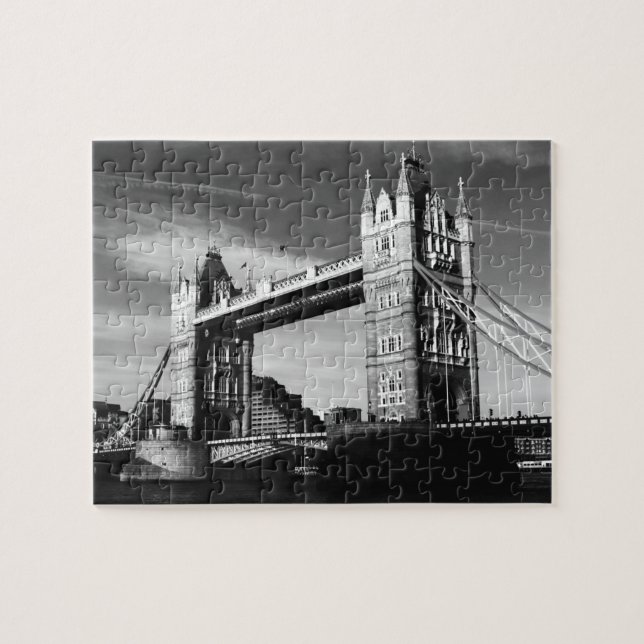 Puzzle Black White London Tower Bridge Art Travel (Horizontal)