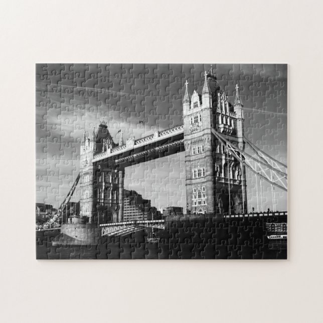 Puzzle Black White LondonTower Bridge Art Travel (Horizontal)