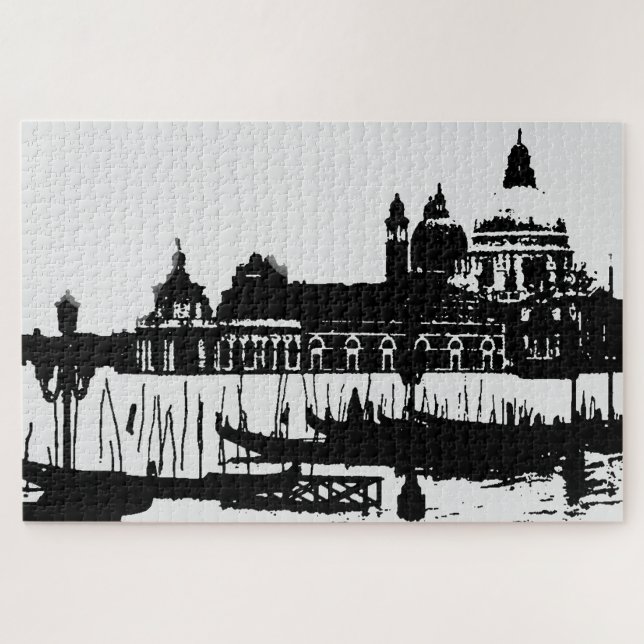 Puzzle Black White Pop Art Grand Canal Venise Voyage (Horizontal)