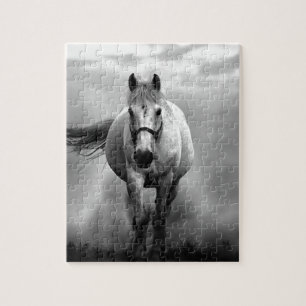Puzzle Black White Runse Horse Freedom
