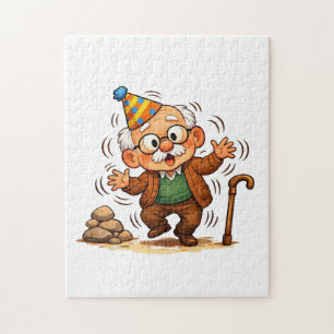 Puzzle Blague de grand-père grincheux qui se lève trop vi