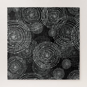 Puzzle Blanc Noir : Formes Rondes Simples.