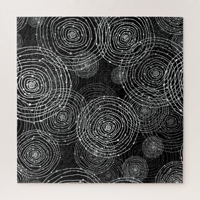 Puzzle Blanc Noir : Formes Rondes Simples. (Vertical)