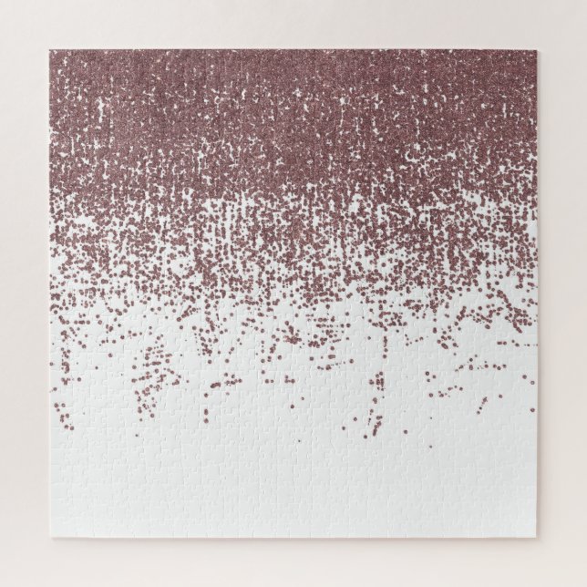 Puzzle Blanc rose Ombre de parties scintillantes d'or de (Vertical)