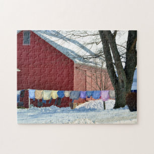 Puzzle Blanchisserie amish d'hiver