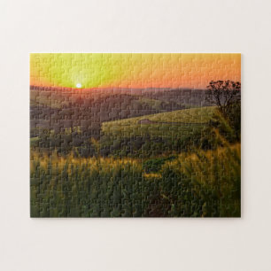 Puzzle Blé d'agriculture de coucher du soleil