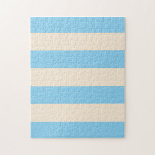 Puzzle Bleu bébé et rayures blanc antique
