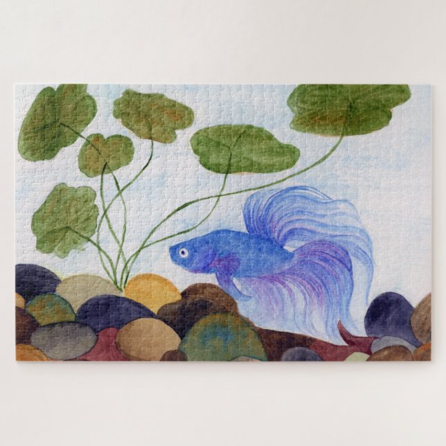 Puzzle bleu Betta Fish Jigsaw (Horizontal)