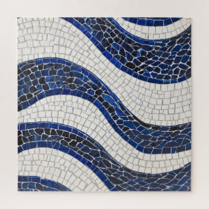 Puzzle Bleu blanc Vague Motif 04