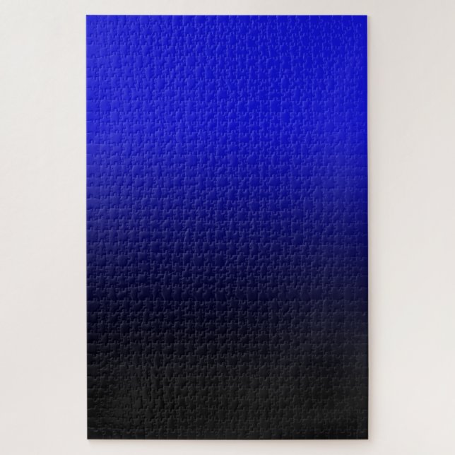 Puzzle Bleu Cobalt Clair et Ombré Noir (Vertical)