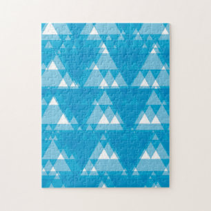 Puzzle Bleu, cool, moderne, triangles recouverts à la mod