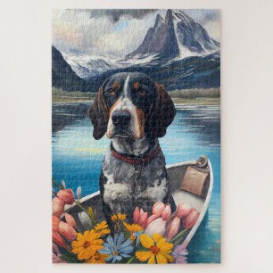 Puzzle Bleu Coonhound sur une pagaie : une aventure Pitto