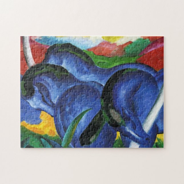 Puzzle bleu de chevaux de Franz Marc (Horizontal)
