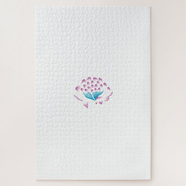 Puzzle Bleu de Cornflower clair, Ciel Mégenta, Fille (Vertical)