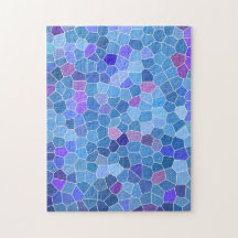 Puzzle bleu en verre