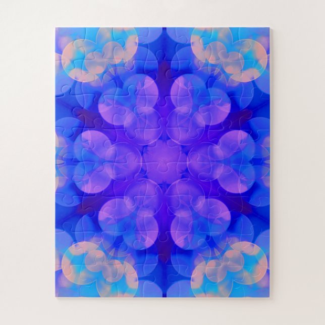 Puzzle Bleu et rose Gradient Pastel Bubble Art (Vertical)