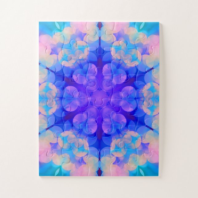 Puzzle Bleu et rose Gradient Pastel Bubble Art (Vertical)