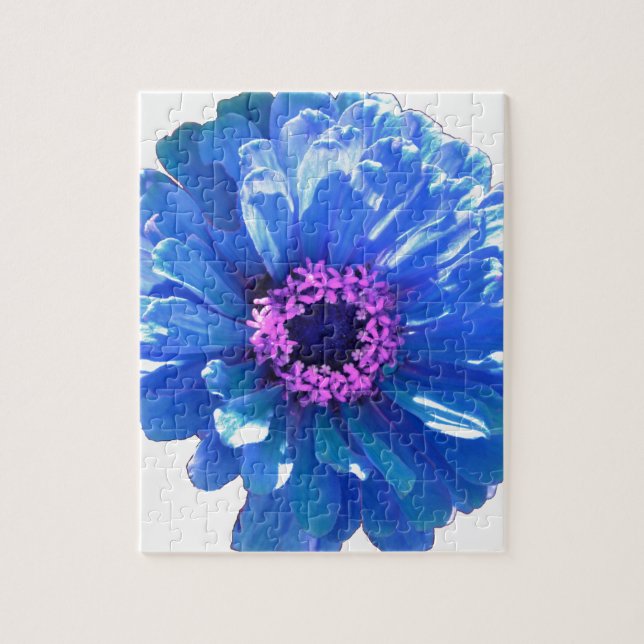 Puzzle Bleu marguerite bleu photo florale (Vertical)