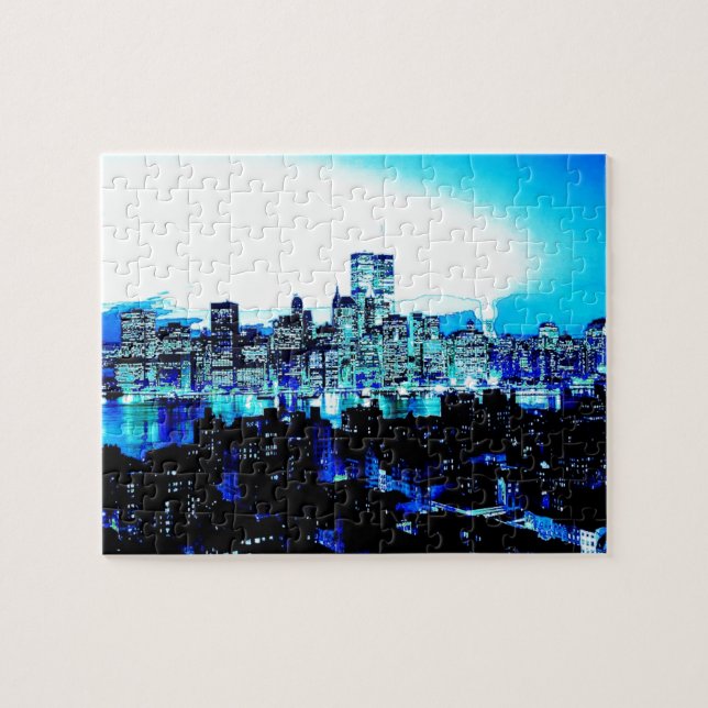 Puzzle Bleu New York (Horizontal)