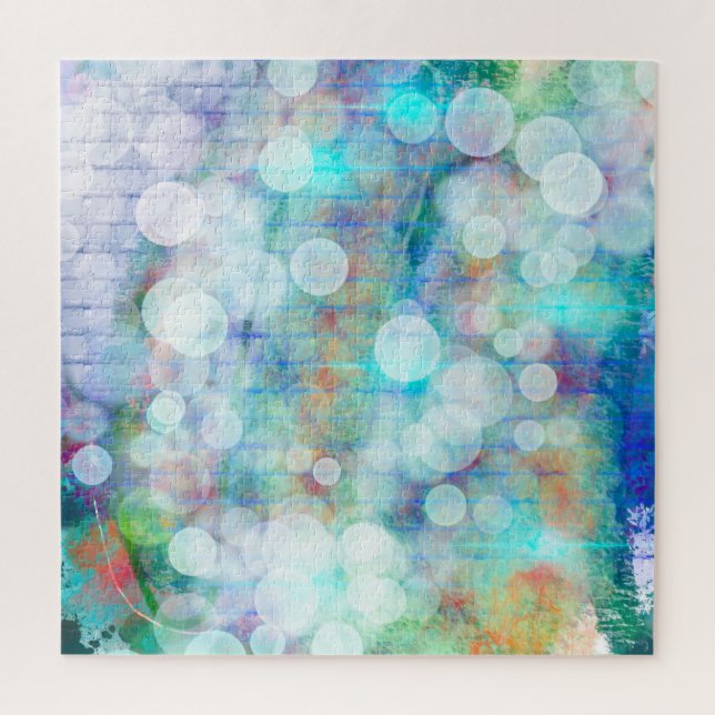 Puzzle Bleu, orange, Jaune, Blanc Art Abstrait    (Vertical)