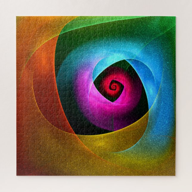 Puzzle Bleu orange rose moderne Art Abstrait Motif #24 (Vertical)