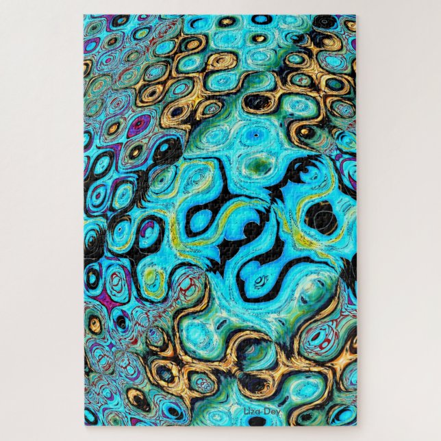 Puzzle bleu turquoise (Vertical)