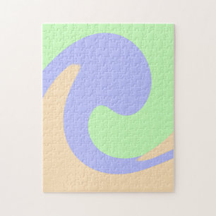 Puzzle Bleu vert ombre fluide marbre boho audacieux motif