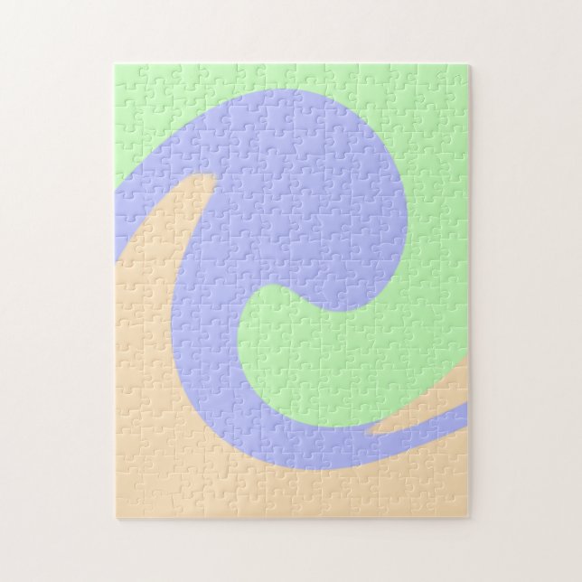 Puzzle Bleu vert ombre fluide marbre boho audacieux motif (Vertical)