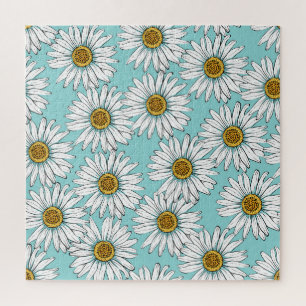 Puzzle Bleu Vintage marguerite
