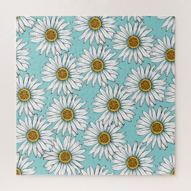 Puzzle Bleu Vintage marguerite (Vertical)