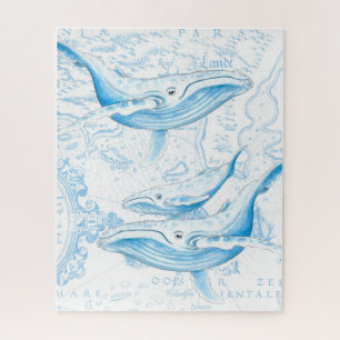 Puzzle Bleu Whales Famille Blanc